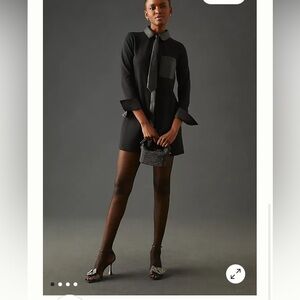 Anthropologie XS faux  sexy leather tie& details shirt dress NWT